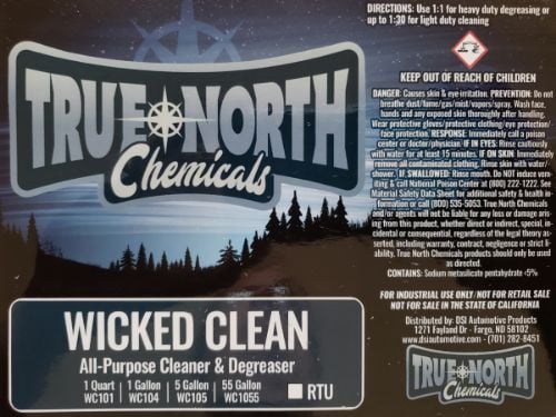 Picture of True North Secondary Label - Wicked Clean All-Purpose Cleaner & Degreaser