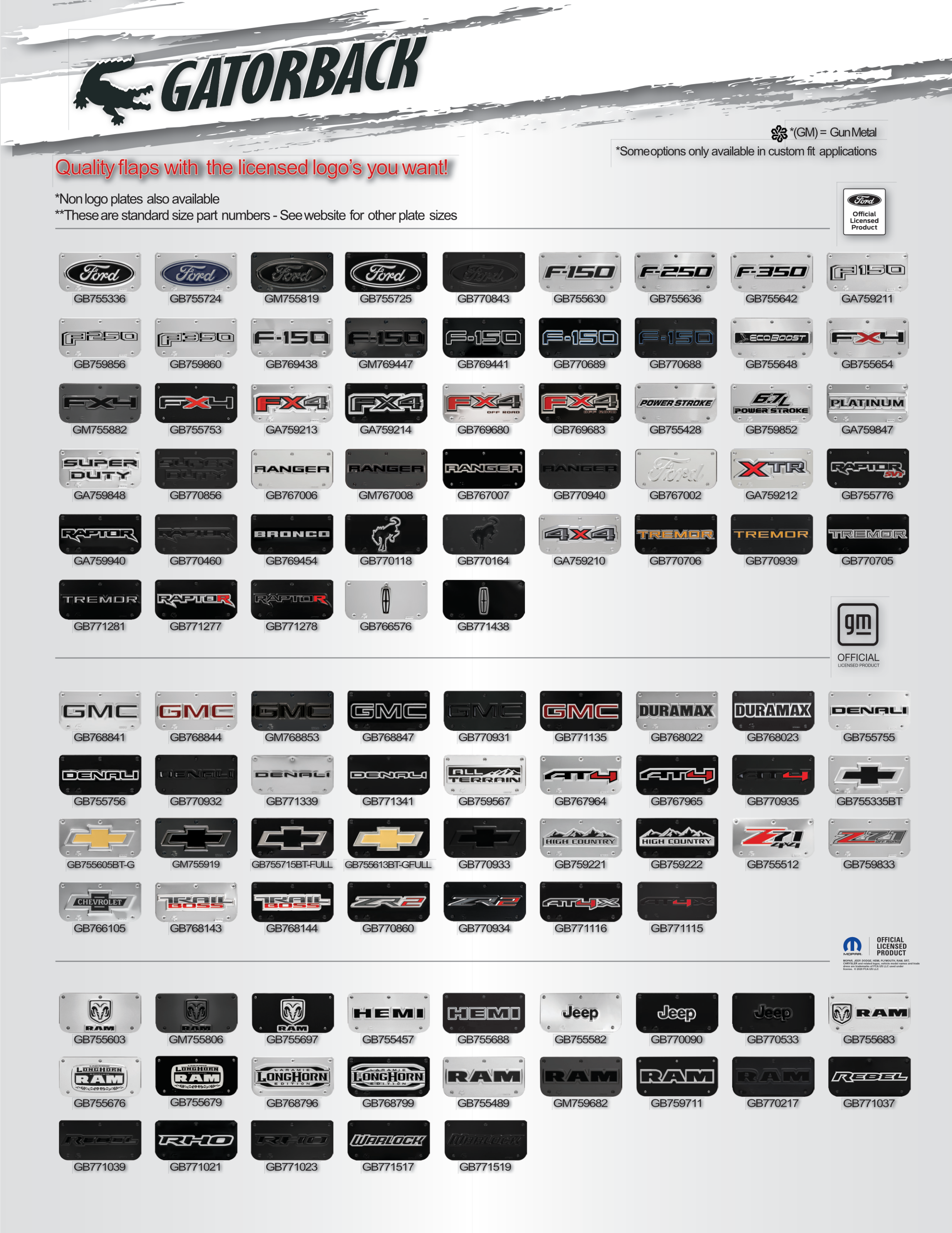 DSI Automotive - Truck Hardware Gatorback Replacement Plates